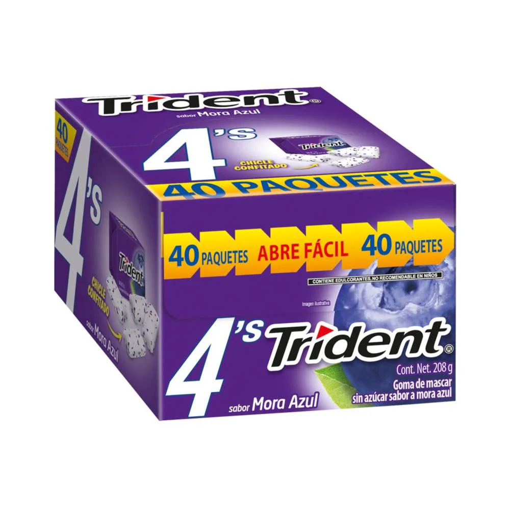 TRIDENT MORA AZUL MORADO C40 PAQ