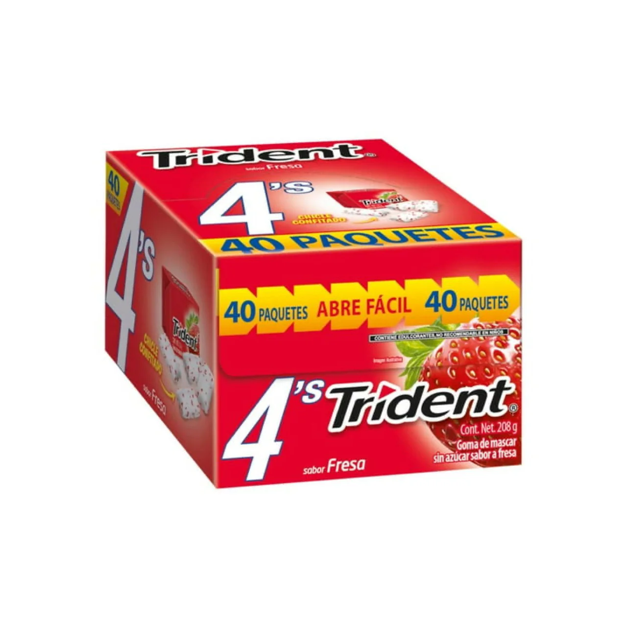 TRIDENT FRESA ROJO C40 PAQ